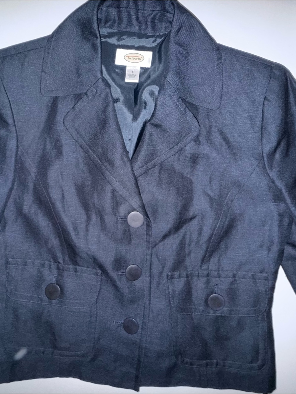 Talbots Black Women's Fitted Button-Front Blazer
